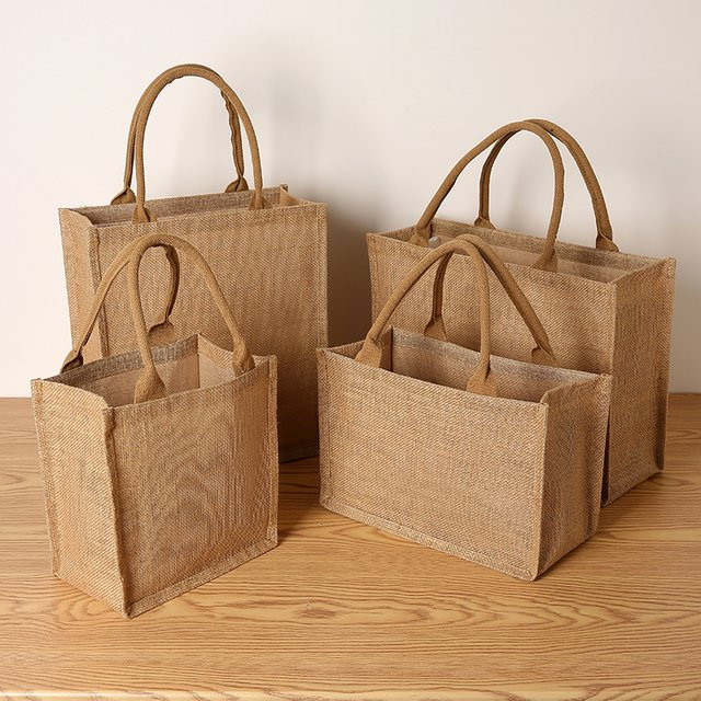Beige Jutehandtaschen und Tragetaschen aus Textil für Erwachsene - Bild 1