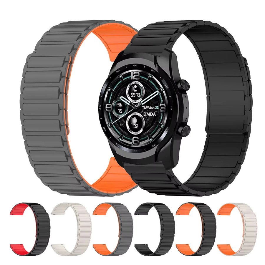 Uhrenarmband Silikon, Magnetisch, 22 mm, Schwarz, Unisex - Bild 5