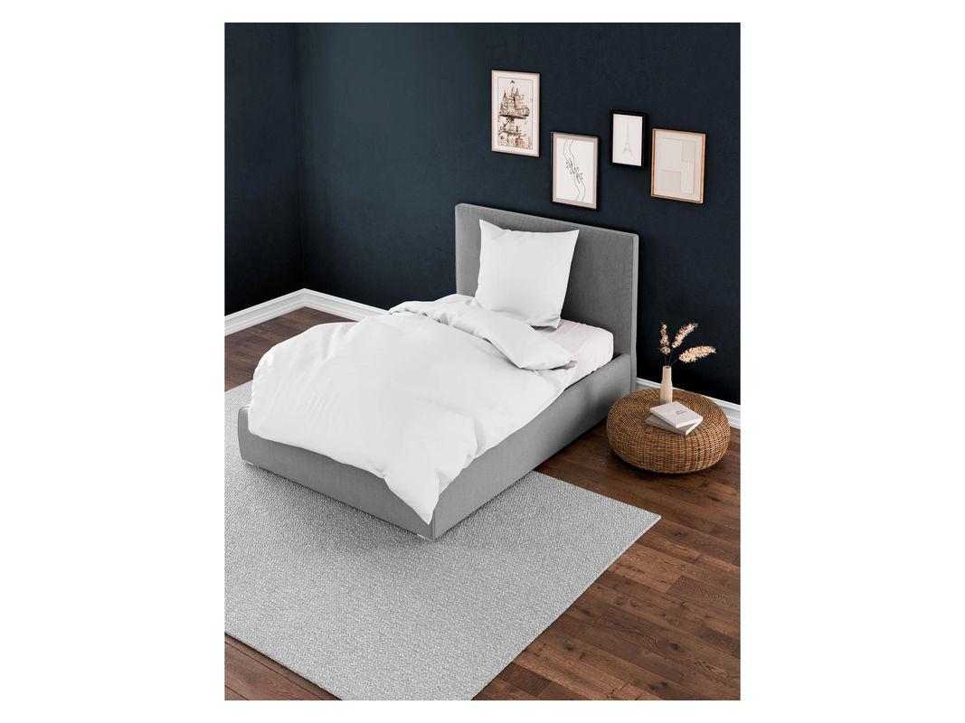 BIERBAUM Mako-Satin Bettwäsche Set aus Baumwolle, Weiß, Bettbezug B/H: 155 x 220 cm, Kissen B/H: 80 x 80 cm - Bild 2