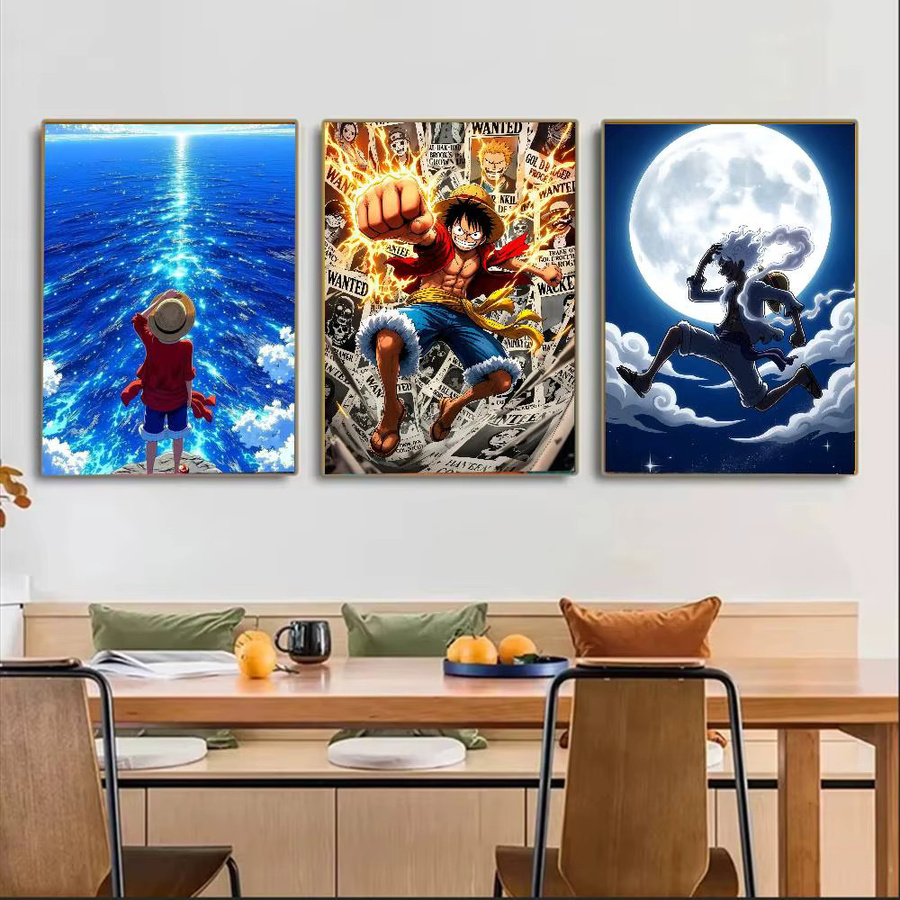 Bandai OP Luffy Poster HD Kunst, selbstklebend und wasserfest, mehrfarbig - Bild 5