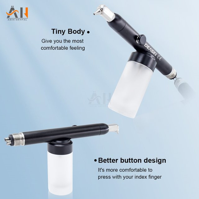 DEASIN Dental Air Abriebpolierer Micro Blaster Sandstrahlset in Schwarz mit 2/4 Loch Option für die Zahnaufhellung - Bild 1