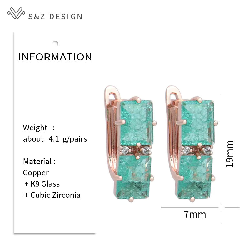 S & z Design Ohrring, 585 Gold, Roségold, Kristall, Zirkonia, Damen - Bild 2