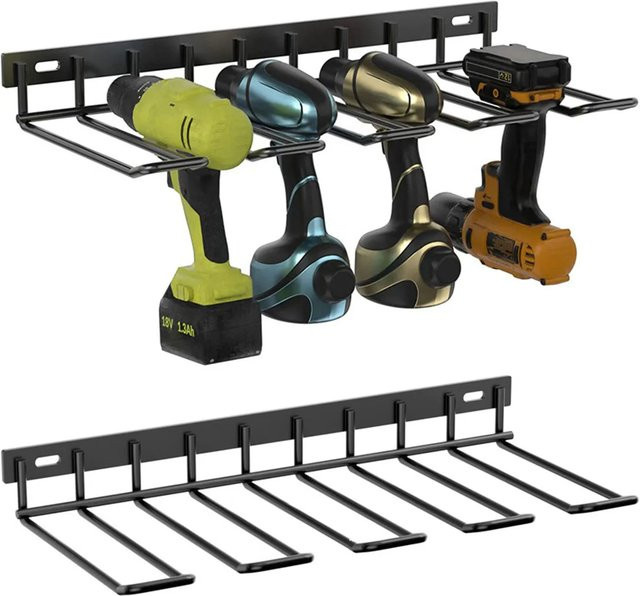 Willstar Power Tool Rack Wandhalterung für elektrische Bohrer und Werkzeuge in Schwarz - Bild 1