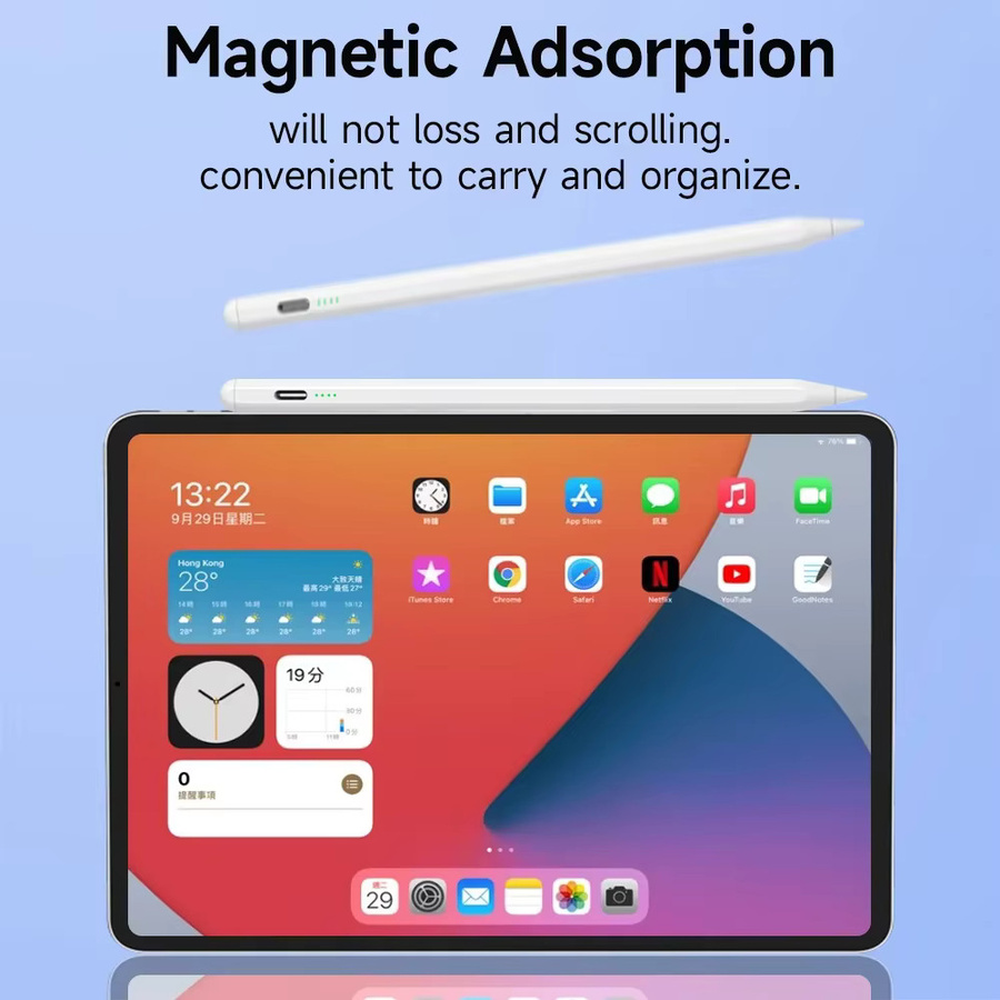 Qukam Stylus-Stift mit Handballenerkennung in Weiß für Apple iPad Pro, Air, Mini und iPad Generationen - Bild 3