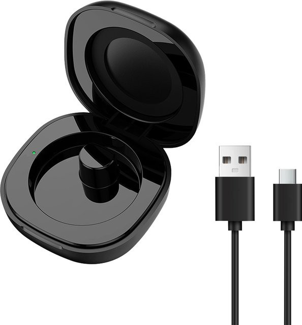 Uhoofit Ladehülle für R09 Smart Ring, tragbare Ladebox mit magnetischem Ladeanschluss für R02 R03 R04 R05 R06 R08, Schwarz - Bild 1