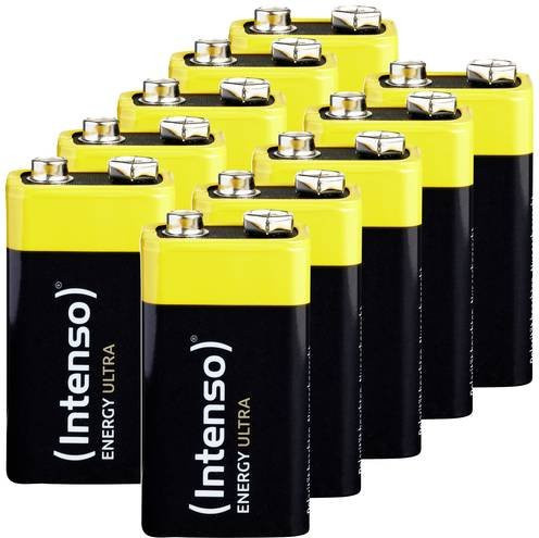 Intenso 9V Block-Batterie Alkali-Mangan, 560 mAh, 10 Stück, Gelb - Bild 1