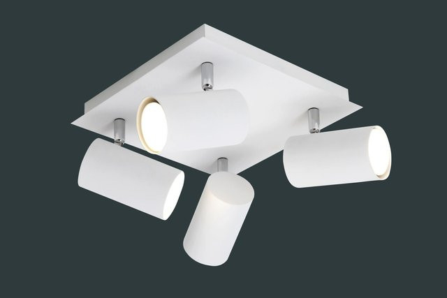 Trio Deckenstrahler 4er Set Weiß, verstellbare Spots mit Reflektor für GU10 Leuchtmittel - Bild 1