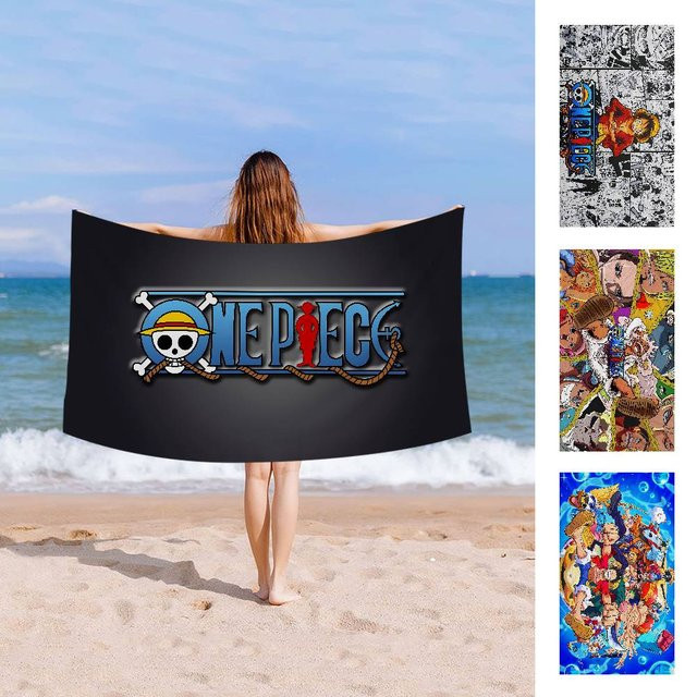 O-One P-Pieces Cartoon Strandtuch für Mädchen, buntes Mikrofaser-Badetuch, schnelltrocknend und sandfrei für Strand, Yoga und Pool - Bild 1
