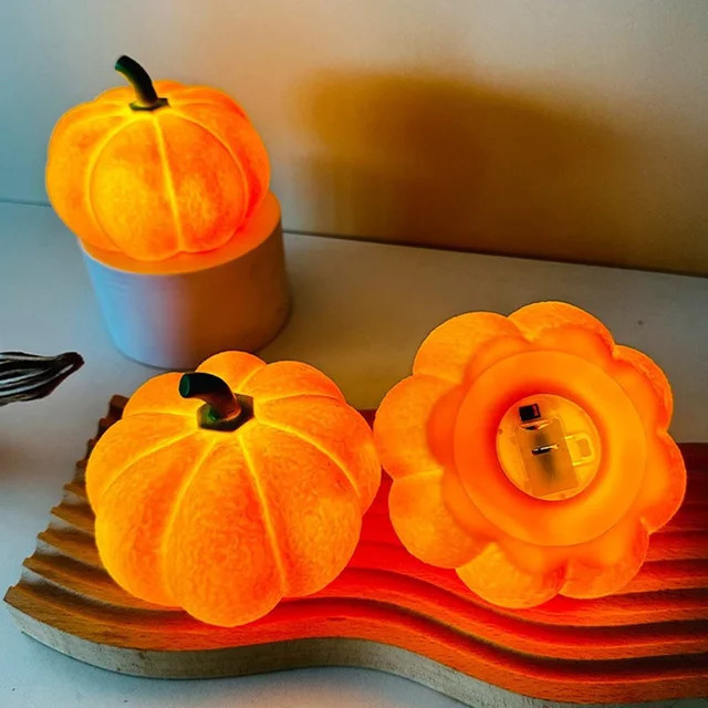 Kreative Halloween Kürbis Nachtlicht Dekoration in Orange für Schlafzimmer und Schlafsaal - Bild 1