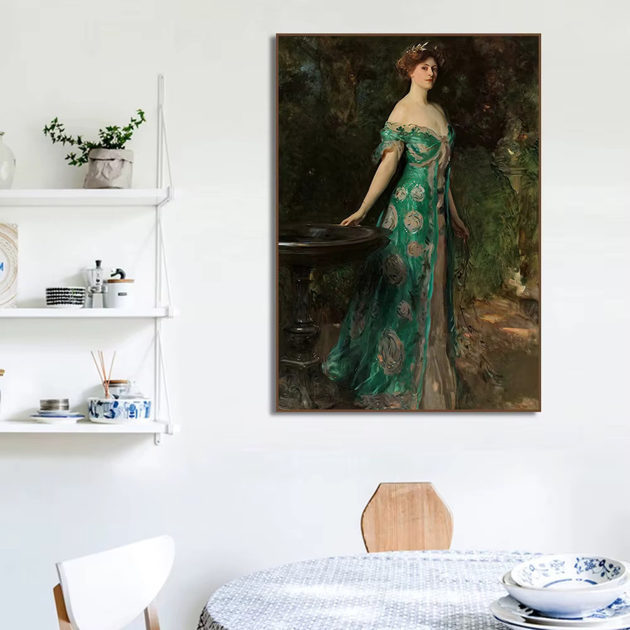 Potdemiel Vintage Renaissance Frauenporträt Poster als Leinwandbild im viktorianischen Stil, mehrfarbig - Bild 2