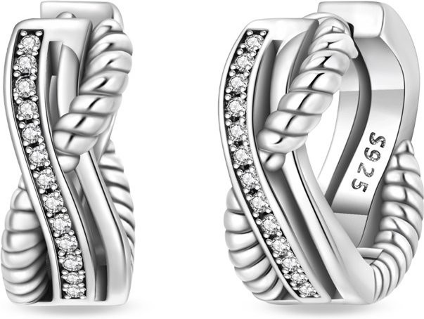 Creolen 925 Silber, Zirkonia, Damen - Bild 1
