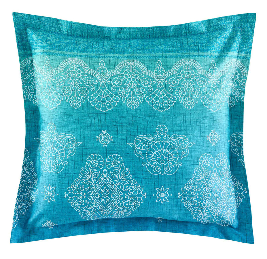 Bassetti Satin Kissenhülle KERALA in Blau, quadratisch, 65 x 65 cm - Bild 1