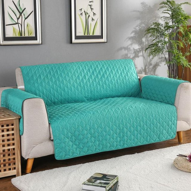 Anti-Rutsch Stepp-Sofabezug für 1-3 Sitzer, Türkis, Schutzbezug für Sessel und Sofas mit Haustier- und Kinderschutz - Bild 1