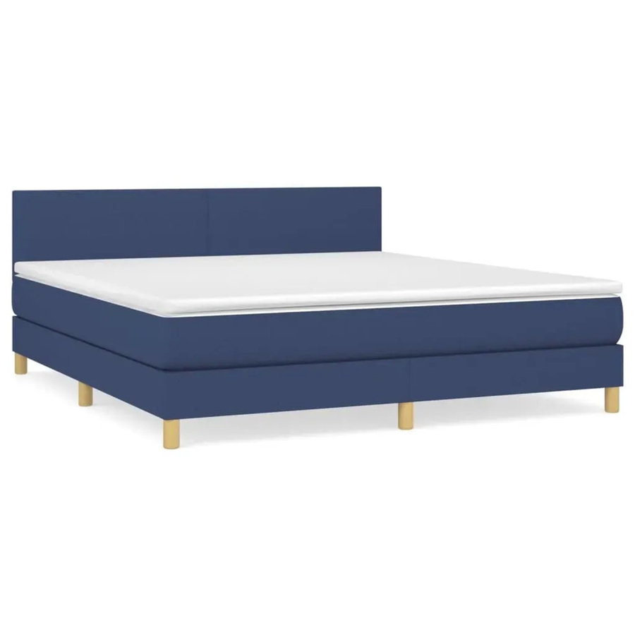 vidaXL Boxspringbett Hybrid mit Matratze Blau B/T/H: 160 x 200 cm - Bild 2