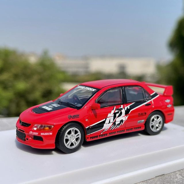 Linyi toy car Mitsubishi Lancer Evolution Evo Ix 9, Sportwagenmodell, 1:64, Metall, ab 14 Jahren - Bild 1