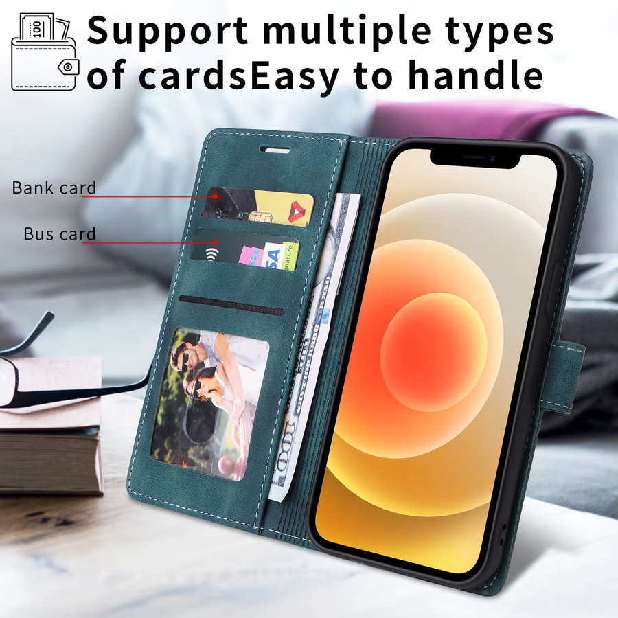 Lederoptik Brieftasche Handyhülle für Samsung Galaxy A-Serie in Blau - Bild 4