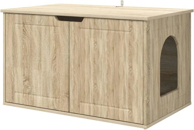 vidaXL Katzenhaus Sonoma Eiche, Farbe: beige, B/T/H: 85 x 55 x 50,5 cm - Bild 1
