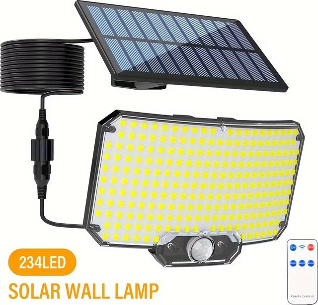 Heinast Solar LED Wandlampe mit Bewegungssensor, COB Außenleuchte für Garten und Zaun, Schwarz/Weiß, Kaltweiß - Bild 1