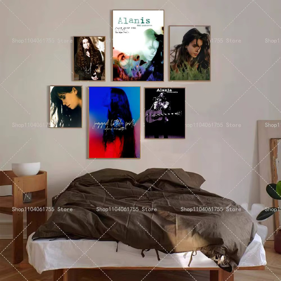 Selbstklebender Kunst-Aufkleber Alanis Morissette Poster aus wasserfestem Papier, Wanddekoration in Mehrfarbig, Rechteckig - Bild 2