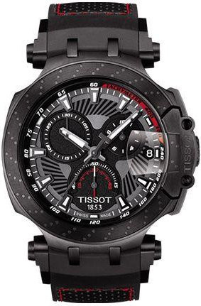 Tissot Armbanduhr, Quarz, Edelstahlgehäuse, Kautschukarmband, Schwarz, Herren - Bild 1