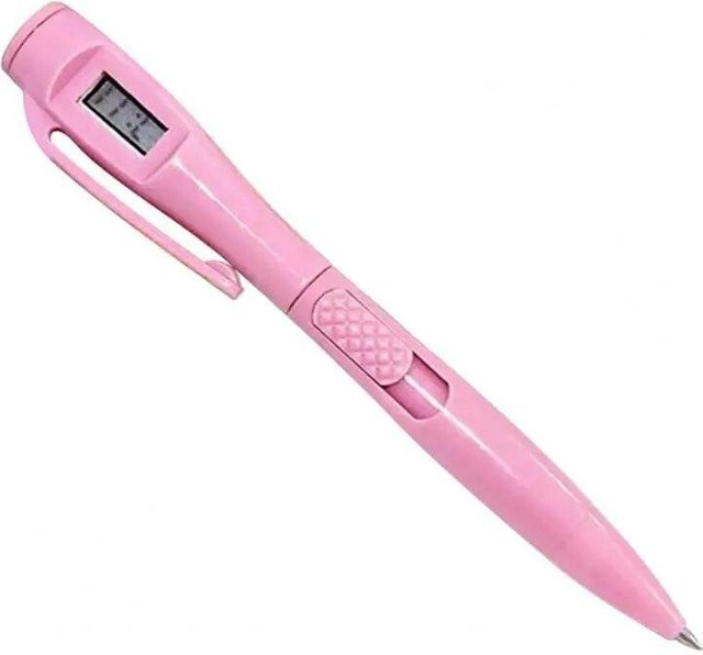 Mango Event Digitaluhr-Kugelschreiber mit Clip-Design in Rosa - Bild 1