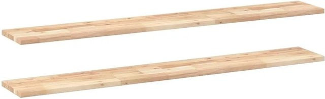 vidaXL Schweberegale Set aus Akazienholz, 2 Stück, Unbehandelt, Braun, B: 140 cm, T: 20 cm, H: 2 cm - Bild 1