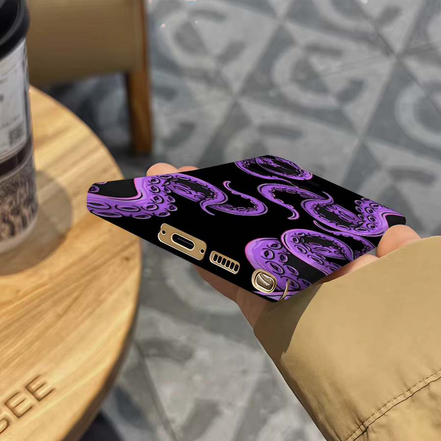 Stoßfeste Doppelschicht Handyhülle mit Oktopus-Tentakel Design für Samsung Galaxy S25 Ultra, S24, S23 Ultra und S23 Plus in Lila - Bild 6