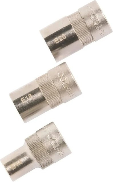 LUX-TOOLS 3-teiliges Steckschlüssel Set 1/2 Zoll aus Chrom-Vanadium in Silber - Bild 1