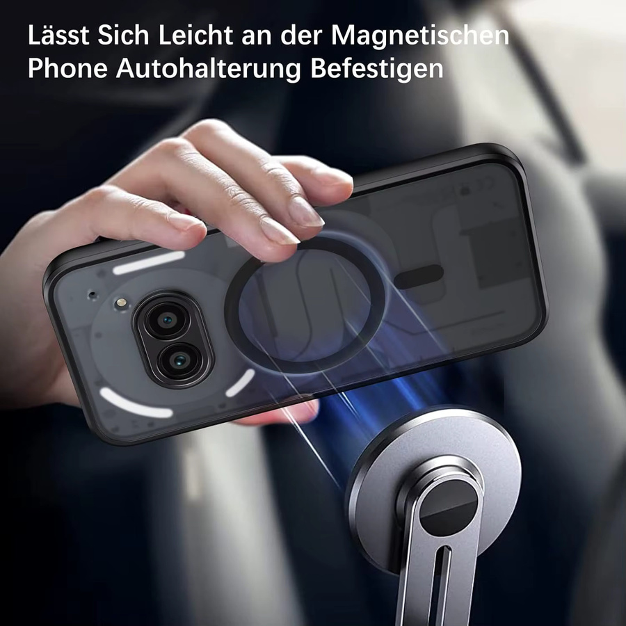 MagSafe Magnetische Schutzhülle für Nothing Phone 2a Plus, Nothing Phone 2 und CMF Phone 1 in Schwarz mit mattem Kamera-Schutz und Hartplastik-Rückseite - Bild 4