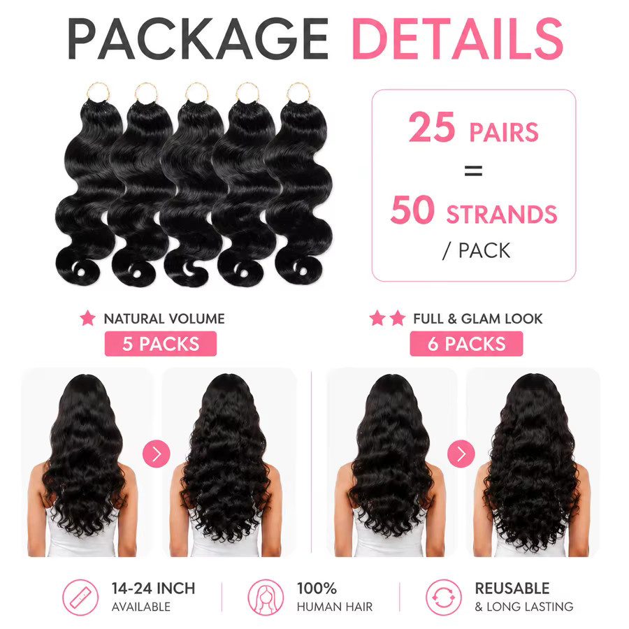 WOWANGEL Miracle Knots Haarverlängerung, Echthaar, gewellt, Damen - Bild 5