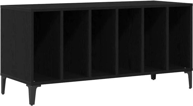 vidaXL Schallplattenschrank in Schwarz und Eichen-Optik, B/T/H: 100 x 38 x 48 cm - Bild 1