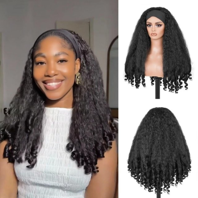 Suri Hair Halbperücke, Afro Lockig, Synthetisch, Schwarz, 22 Zoll, Damen - Bild 1