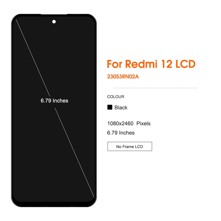 Xiaomi Redmi 12 LCD Display Touchscreen Panel mit Rahmen in Schwarz 6.79 Zoll - Bild 2