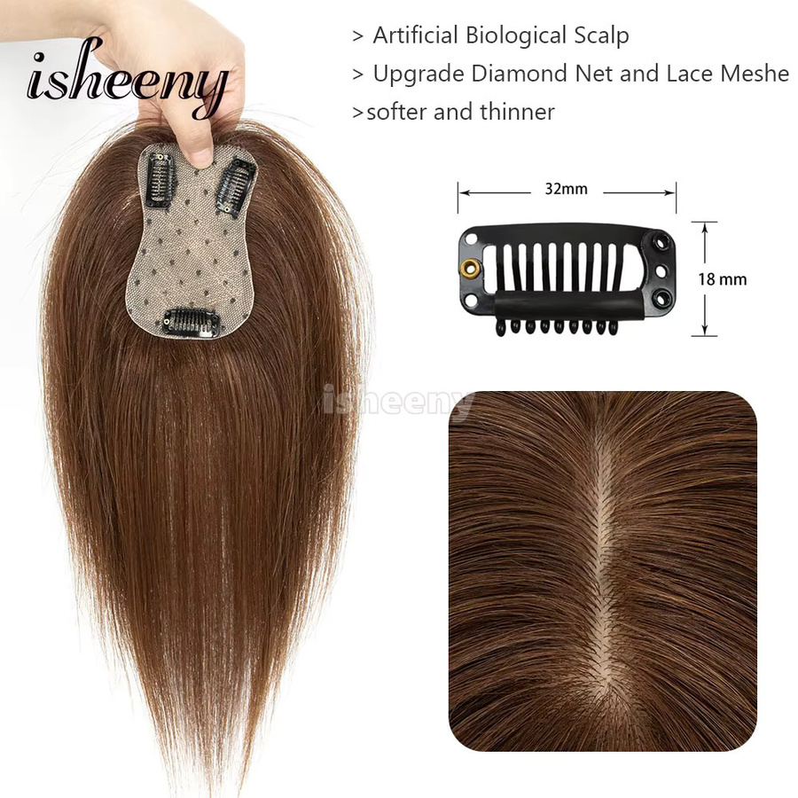Isheeny Echthaar-Toupet, Braun, 8-14 Zoll, Damen - Bild 4