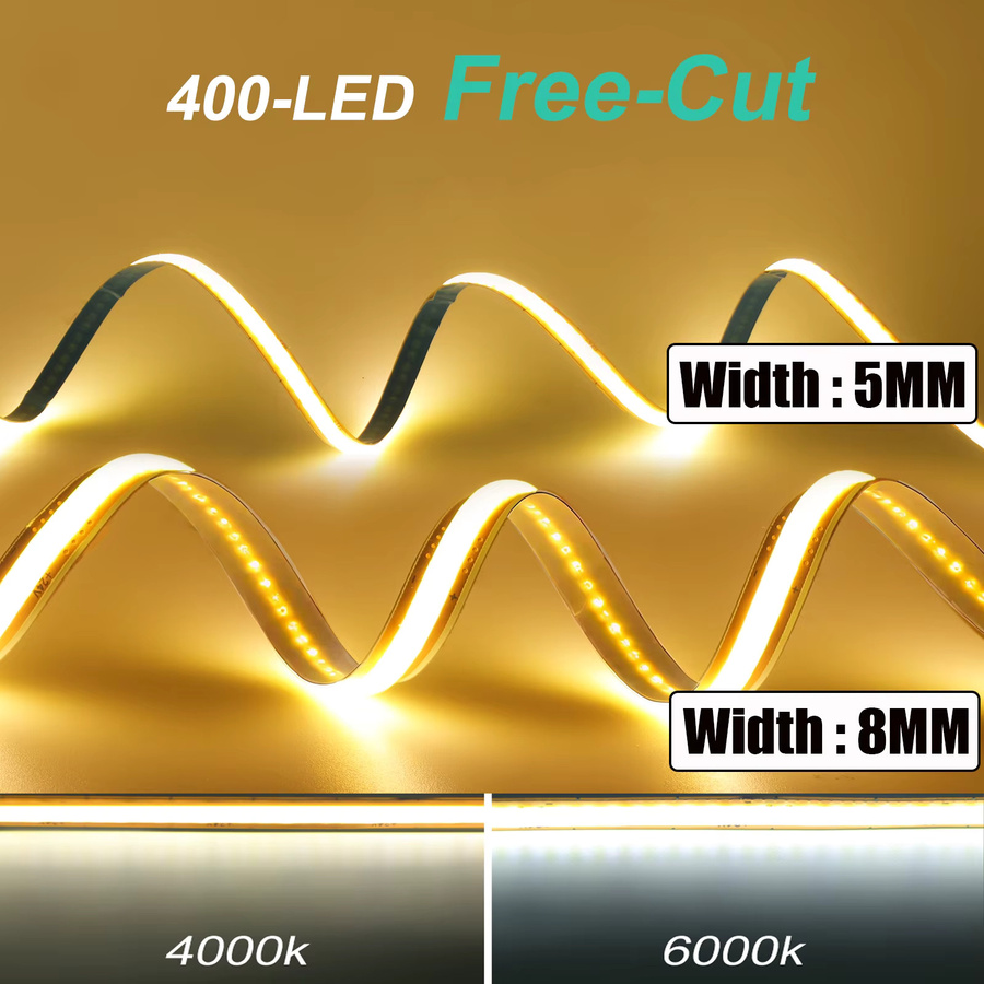 HEGEHE LED-Lichtleiste 24V mit 400 LEDs, selbstklebend und frei zuschneidbar, Farbe Weiß, IP21 Schutzklasse - Bild 2