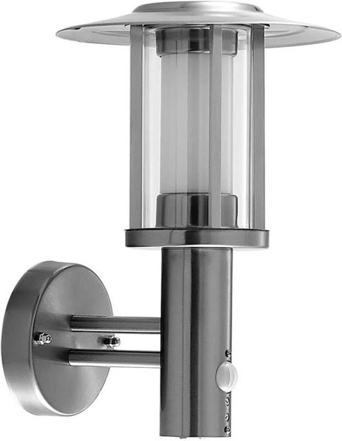 Lindby LED Außenwandleuchte Gregory mit Bewegungsmelder in Alu-Grau und Edelstahl, Modern, IP44 - Bild 1