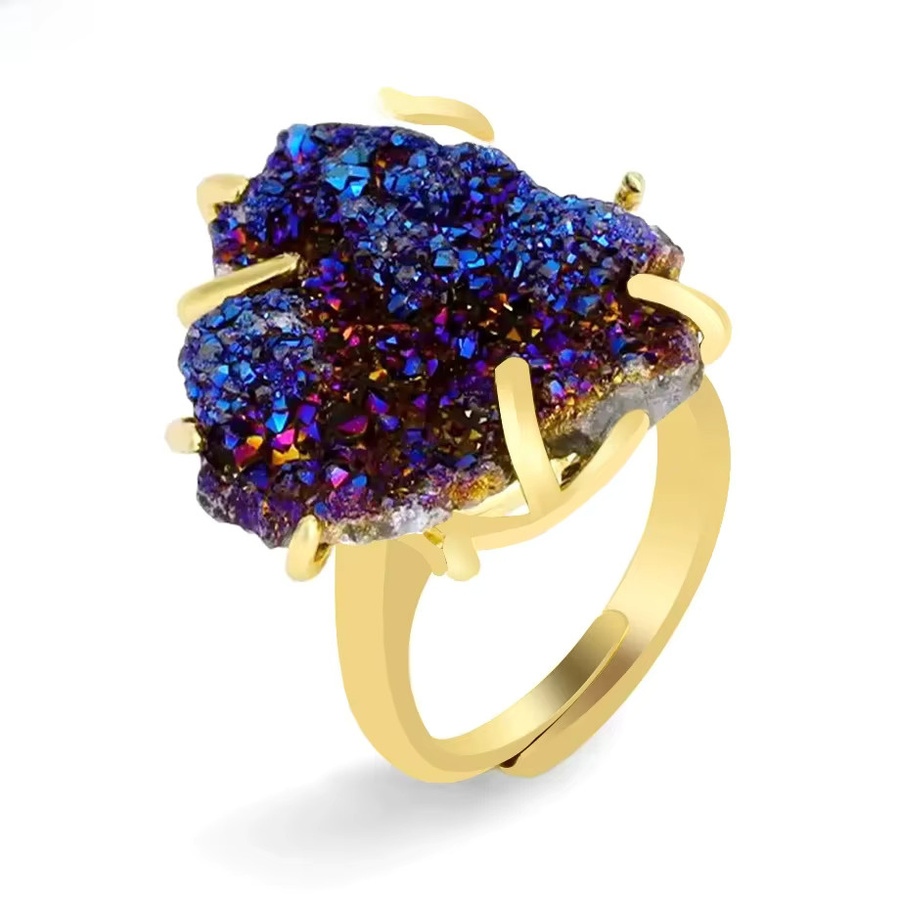 CSJA Jewelry Ring, Kristall, Gold, Regenbogen Weiß, Unisex - Bild 5