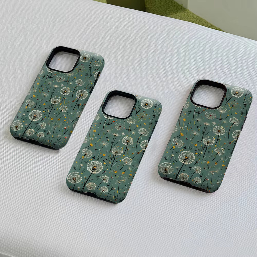 Potdemiel Handyhülle Teal Dandelion Breeze für iPhone 17 16 15 14 13 Pro Max Plus, robuste doppelschichtige magnetische Hülle in Petrol - Bild 4
