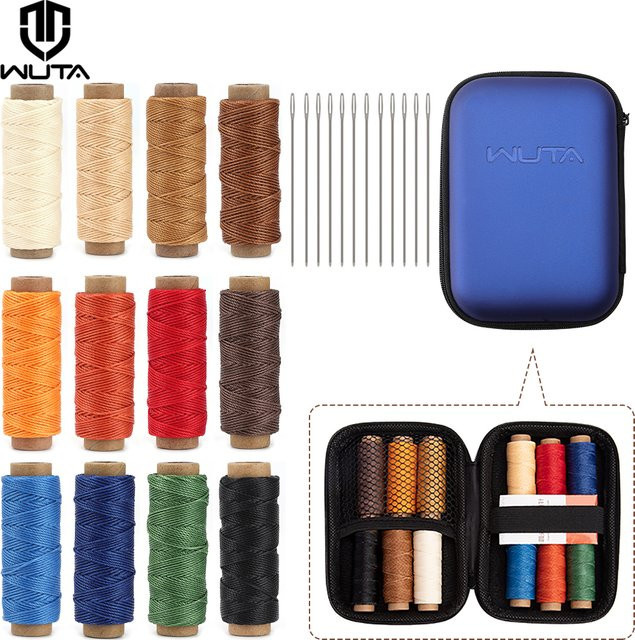 WUTA Lederhandwerksfaden Set aus gewachstem Polyester in 12 Farben für deine DIY-Armband-Arbeiten - Bild 1