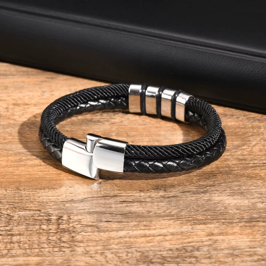 Vnox Armbänder, Edelstahl, Perle, Herren - Bild 4