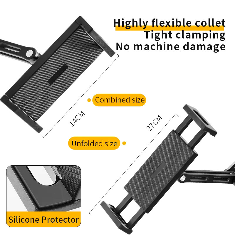 Jiansu Verstellbarer Wandhalter für Tablets in Schwarz, drehbarer Metall-Halter mit Klemme für 4 bis 12,9 Zoll iPad Mini Air Pro - Bild 2