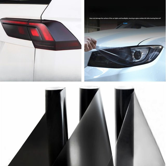 Uto Glitzer Rauchfolie Vinyl Aufkleber in Schwarz für Auto Scheinwerfer und Rücklichter als Styling Zubehör - Bild 1
