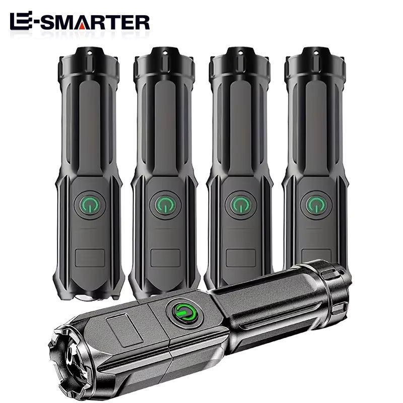 ESMARTER Taktische LED Taschenlampe mit Teleskop-Zoom, wiederaufladbar, wasserdicht, Schwarz - Bild 6