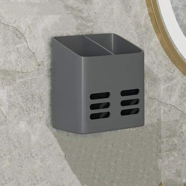 LChome Badezimmerregal als Wandhalterung für Make-up und Hautpflege, Grau, B/T/H: 10,5 x 10,0 x 10,5 cm - Bild 1