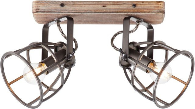 BRILLIANT Matrix Spotbalken Deckenlampe aus Stahl, 2-flammig, Schwarz, schwenkbare Köpfe, E14, geeignet für Tropfenlampen und LED-Leuchtmittel - Bild 1
