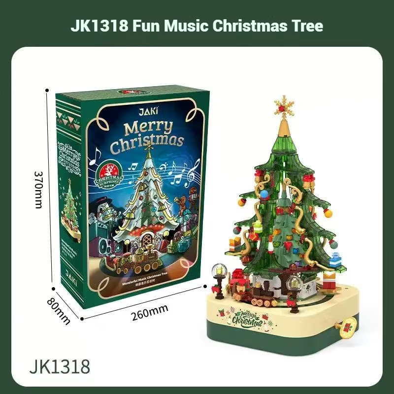 JAKI Spieluhr Bausteine Weihnachtsbaum als Desktop Ornament in Mehrfarbig - Bild 4