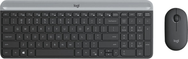 Logitech MK470 Slim kabelloses Tastatur-Maus-Set in Grau mit QWERTZ-Layout und USB-A-Empfänger - Bild 1