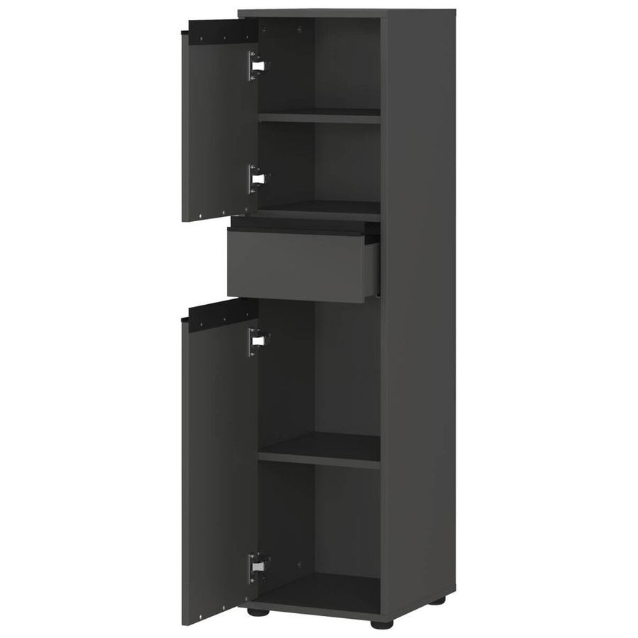 Germania Schrank 2201-547 in Graphit mit Soft-Close-Türen, B/H/T: 121 x 33 x 34 cm - Bild 2