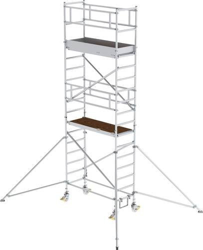 Günzburger Alu-Rollgerüst aus Aluminium in Silber mit einer maximalen Arbeitshöhe von 6,4 m und einer Länge von 180 cm - Bild 1