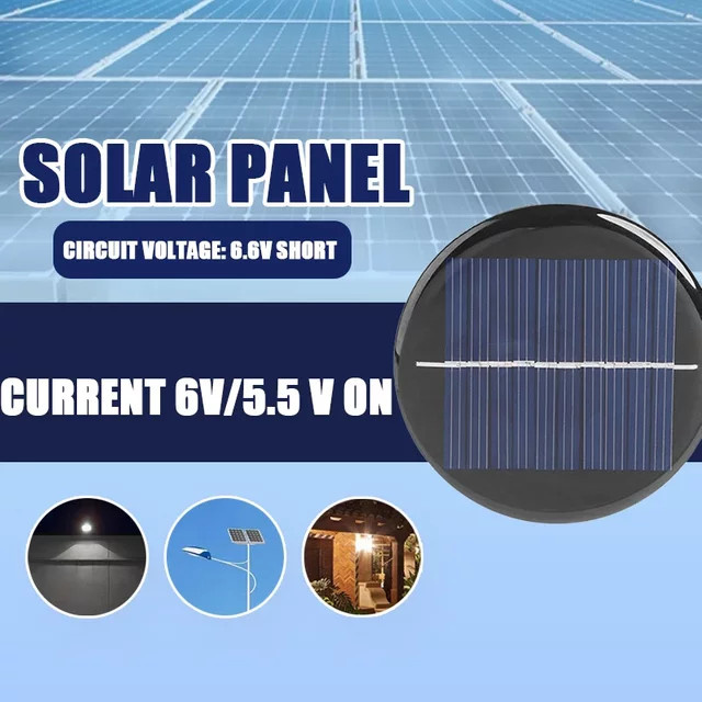 Polykristallines Silizium Solarpanel rund in Blau, 6V 2W 70mA, Durchmesser: 80 mm - Bild 1